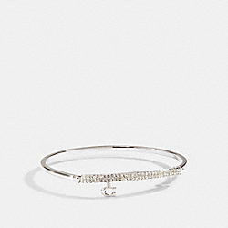 SIGNATURE PAVE BAR HINGED BANGLE - SILVER - COACH 91429