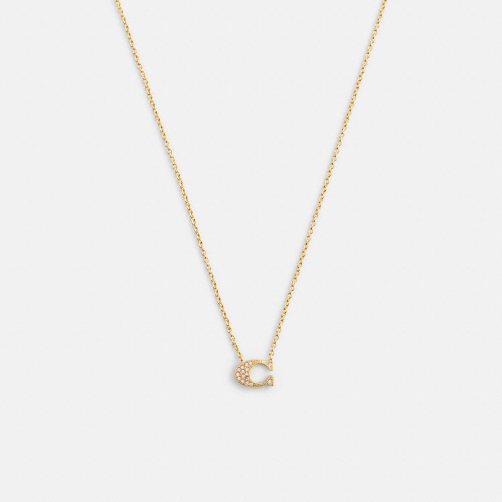 PAVE SIGNATURE NECKLACE - 91433 - GOLD