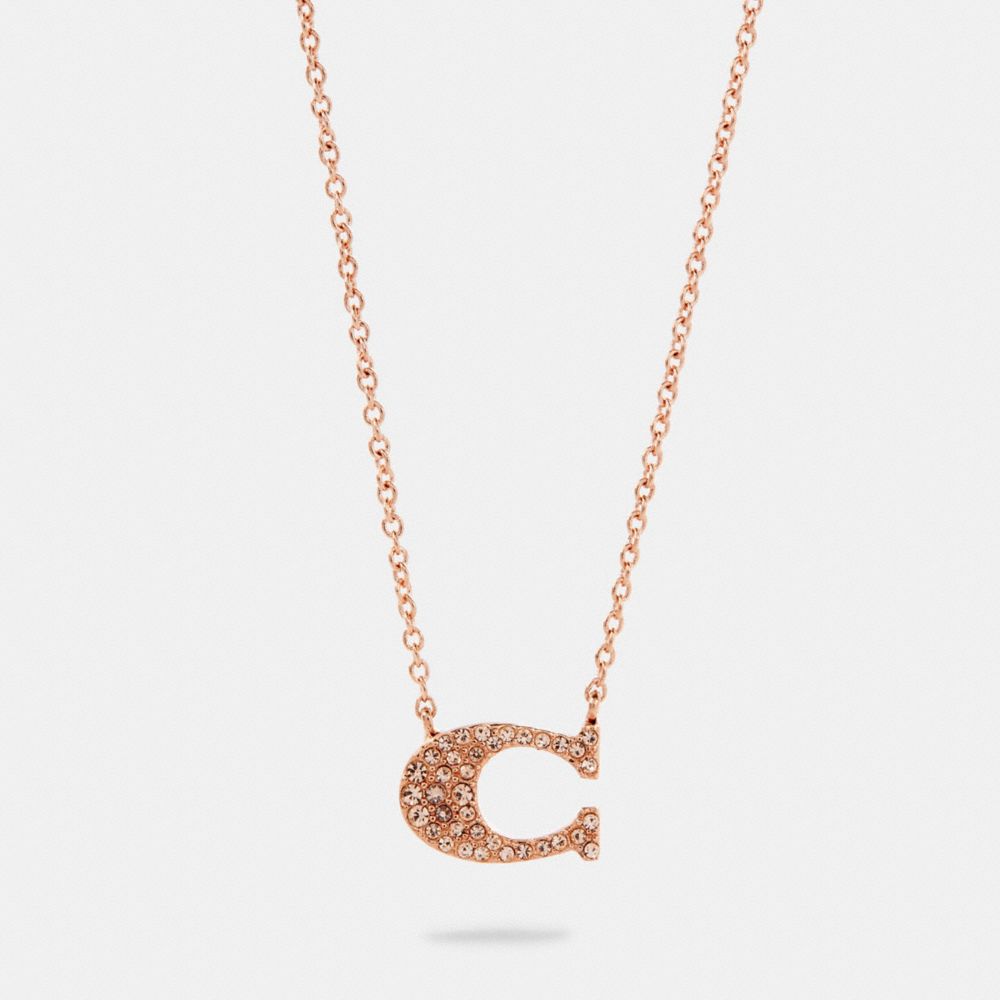 PAVE SIGNATURE NECKLACE - 91433 - ROSEGOLD