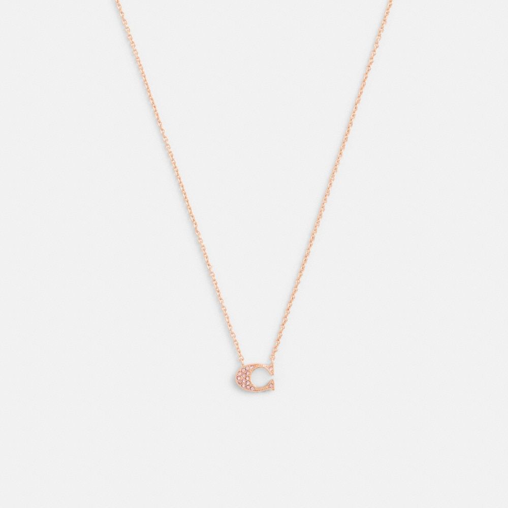 COACH 91433 Pave Signature Necklace ROSEGOLD