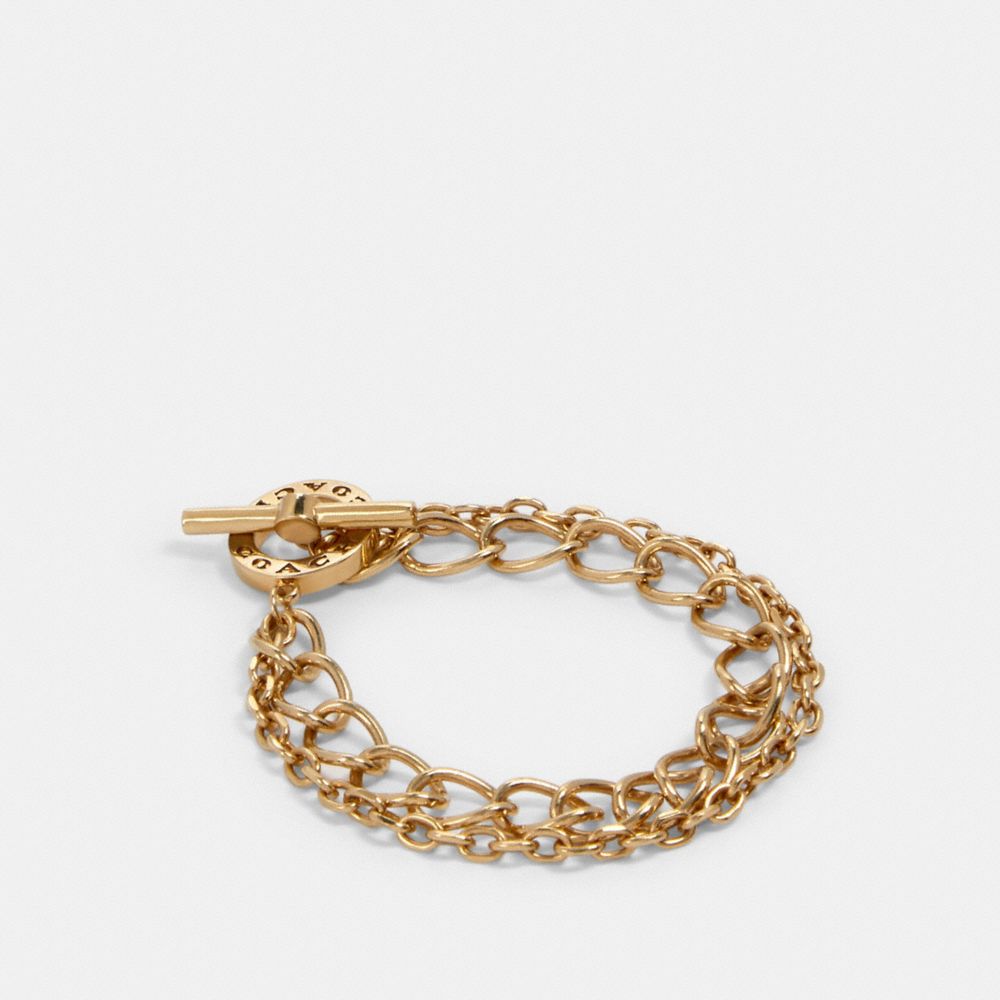 COACH 91438 Toggle Chain Open Circle Bracelet GOLD