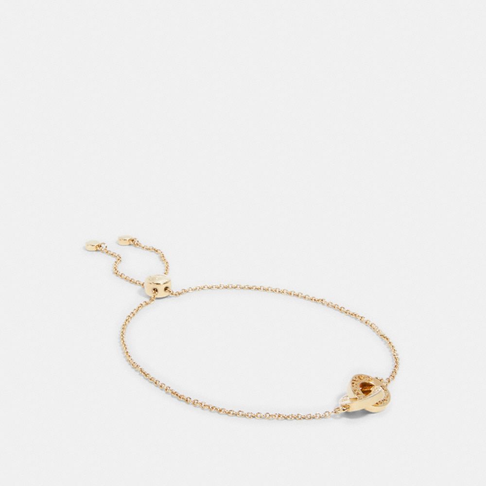 INTERLOCKING OPEN CIRCLE SLIDER BRACELET - 91439 - GOLD