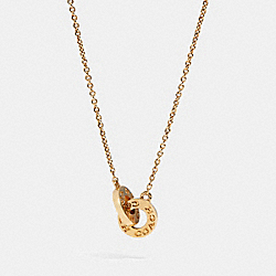 COACH 91441 Interlocking Open Circle Pendant Necklace GOLD