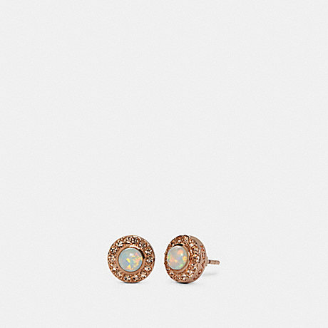 COACH 91444 OPEN CIRCLE STUD EARRINGS RS/WHITE