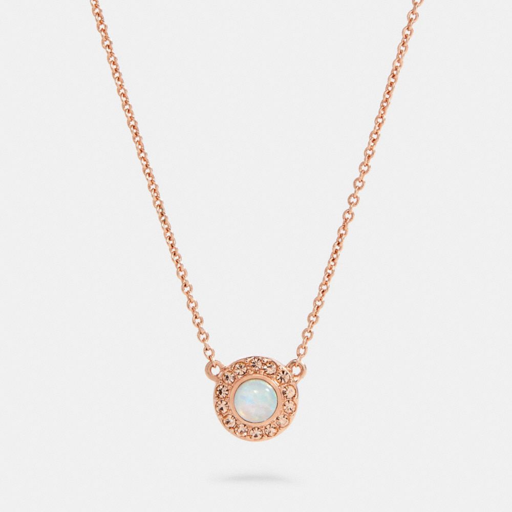 COACH 91445 Open Circle Necklace RS/WHITE