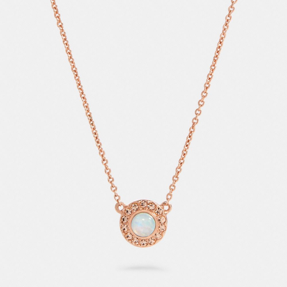 COACH 91445 OPEN CIRCLE NECKLACE RS/WHITE