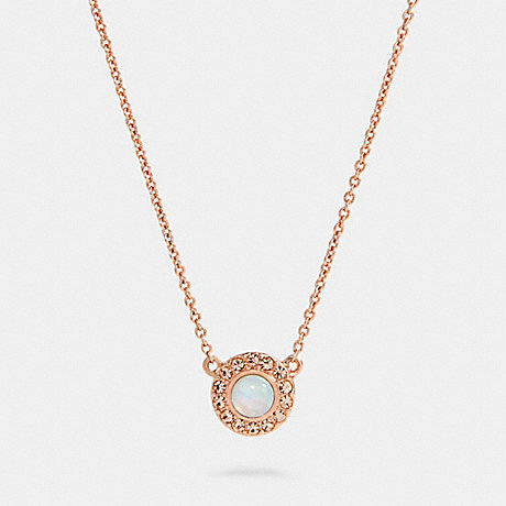 COACH OPEN CIRCLE NECKLACE - RS/WHITE - 91445