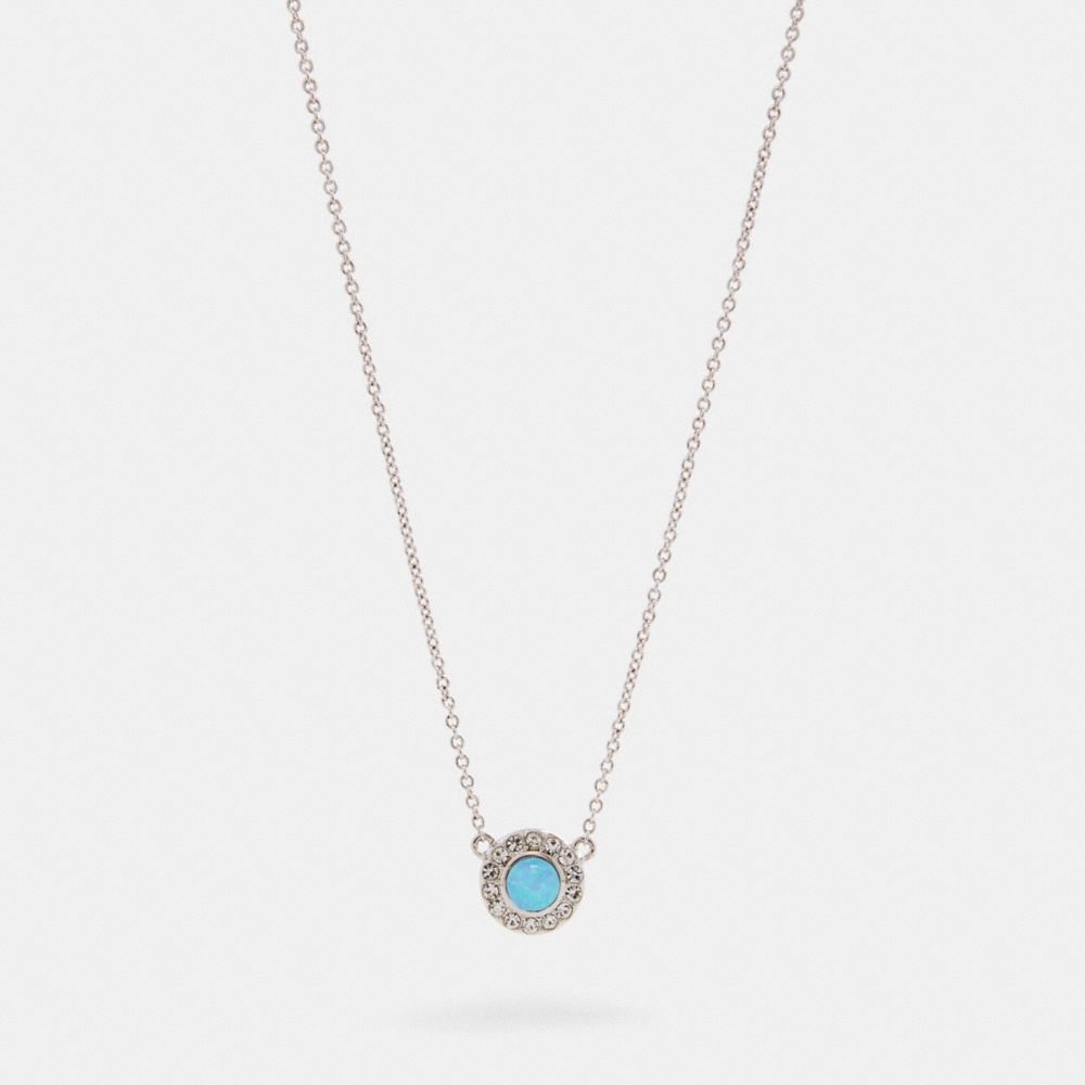 COACH OPEN CIRCLE NECKLACE - SV/BLUE - 91445