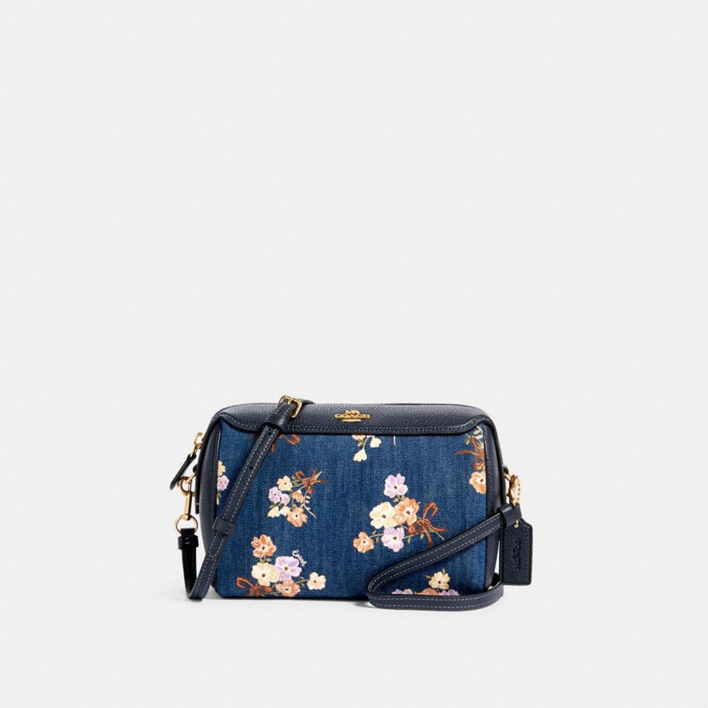 BENNETT CROSSBODY WITH PAINTED FLORAL BOX PRINT - 91450 - IM/DENIM MULTI