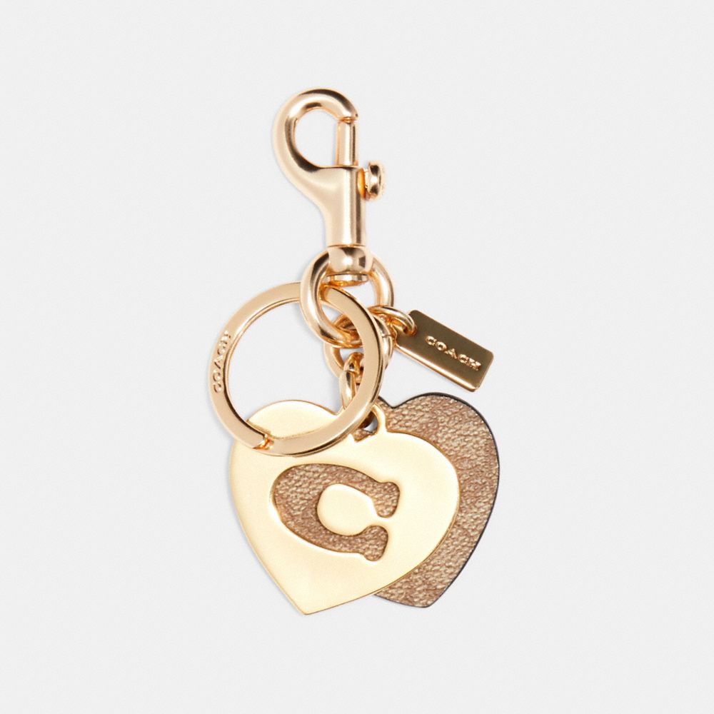 SIGNATURE HEARTS KEY RING - IM/KHAKI - COACH 91478