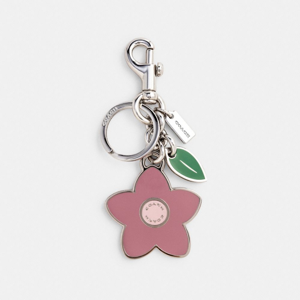 COACH 91481 Flat Wildflower Bag Charm SV/ROSE