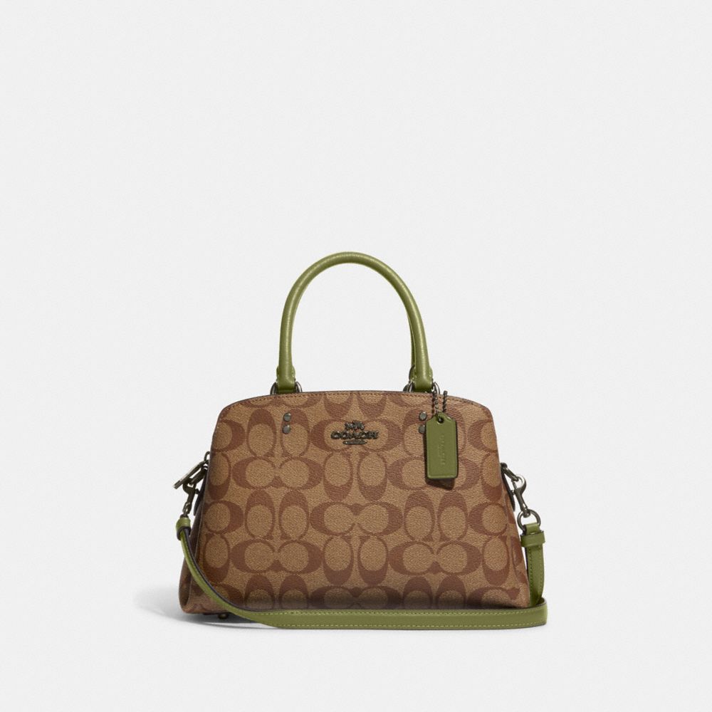 COACH 91494 Mini Lillie Carryall In Signature Canvas QB/Khaki/Olive Green