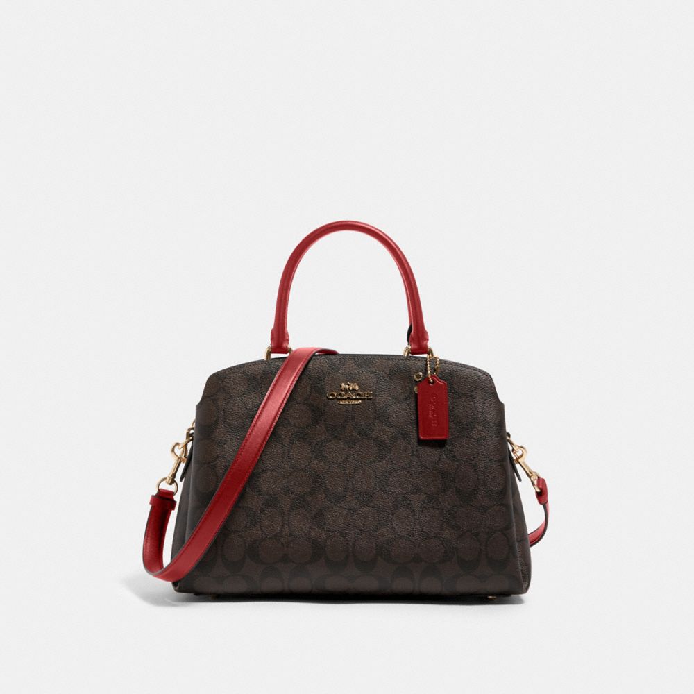LILLIE CARRYALL IN SIGNATURE CANVAS - IM/BROWN 1941 RED - COACH 91495