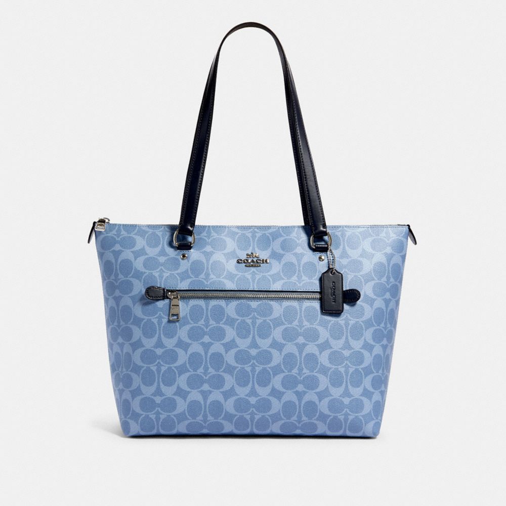 COACH 91499 - GALLERY TOTE IN SIGNATURE CANVAS - SV/LIGHT DENIM | COACH WHATS-NEW