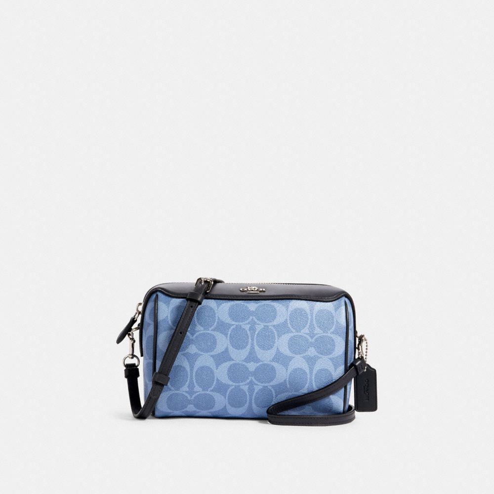 BENNETT CROSSBODY IN SIGNATURE CANVAS - 91500 - SV/LIGHT DENIM