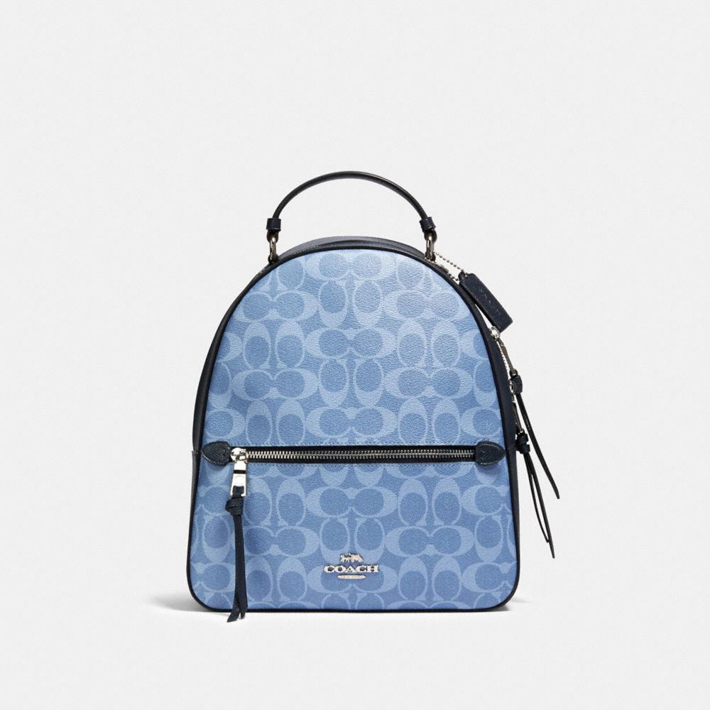 JORDYN BACKPACK IN SIGNATURE CANVAS - SV/LIGHT DENIM - COACH 91501