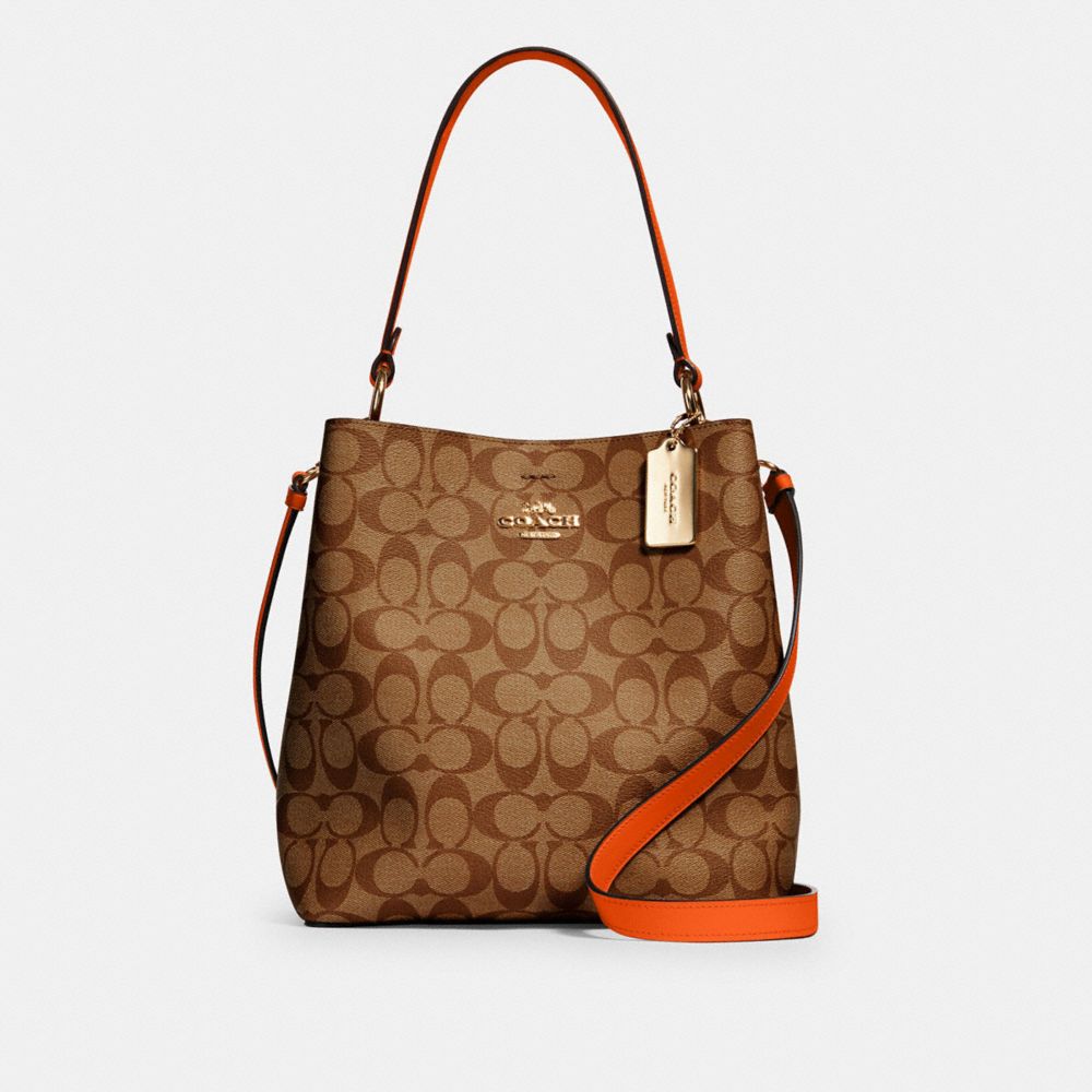 COACH TOWN BUCKET BAG IN SIGNATURE CANVAS - IM/KHAKI SEDONA - 91512