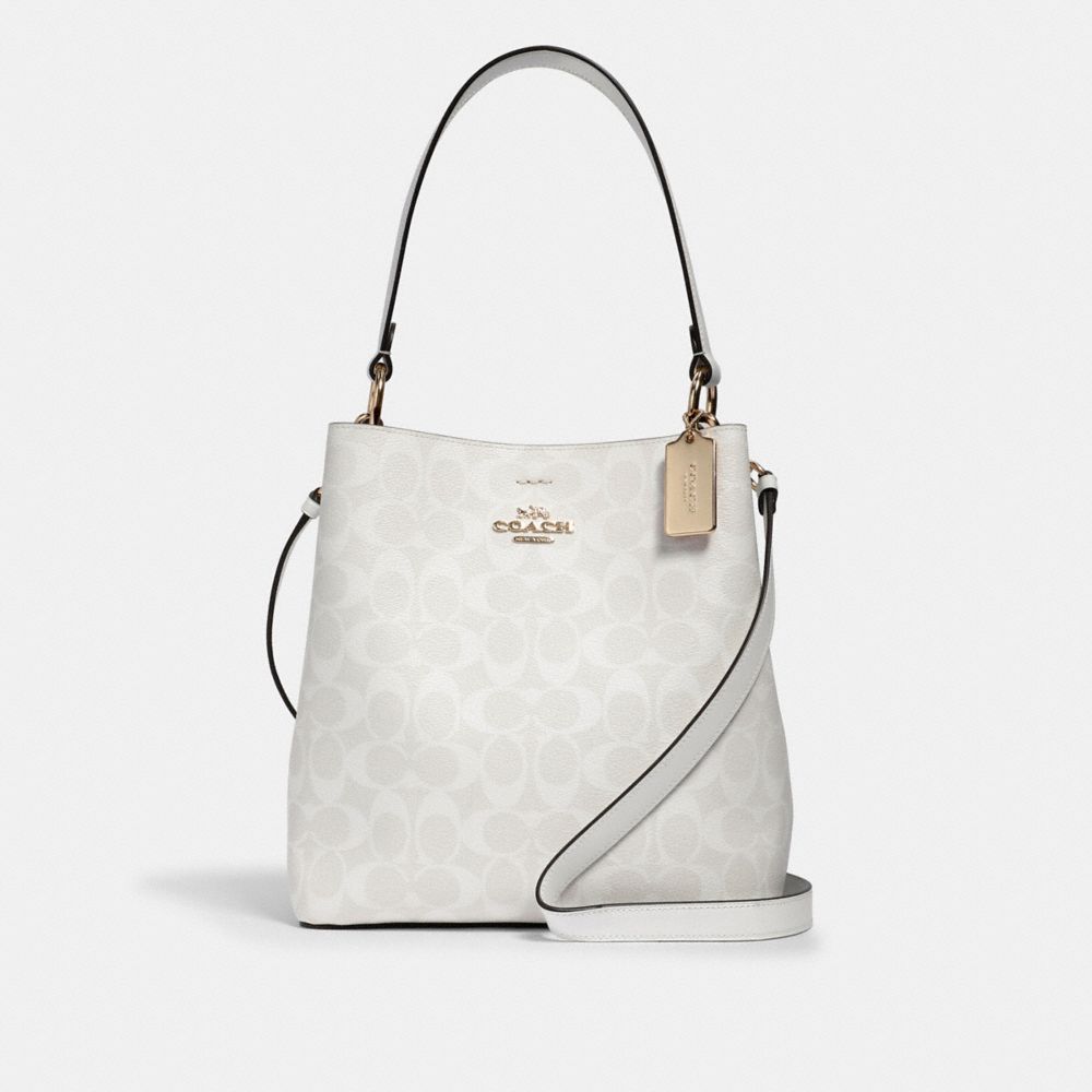 COACH TOWN BUCKET BAG IN SIGNATURE CANVAS - IM/CHALK/GLACIERWHITE - 91512