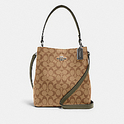 COACH TOWN BUCKET BAG IN SIGNATURE CANVAS - SV/KHAKI/SURPLUS - 91512