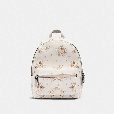 COACH MEDIUM CHARLIE BACKPACK WITH ROSE BOUQUET PRINT - IM/CHALK MULTI - 91530