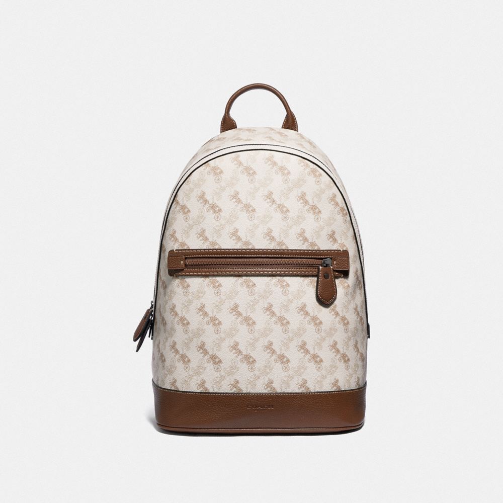 COACH BARROW BACKPACK WITH HORSE AND CARRIAGE PRINT - JI/CHALK - 91532