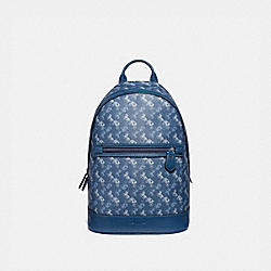 COACH 91532 Barrow Backpack With Horse And Carriage Print JI/TRUE BLUE