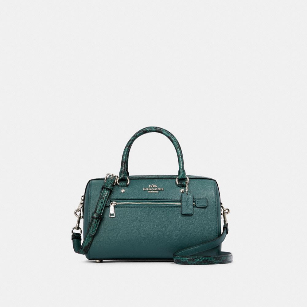 COACH 91602 ROWAN SATCHEL SV/DARK-TURQUOISE