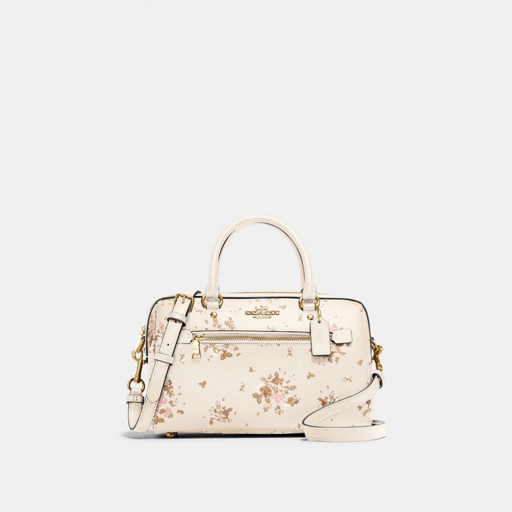 COACH 91604 Rowan Satchel With Rose Bouquet Print IM/CHALK MULTI