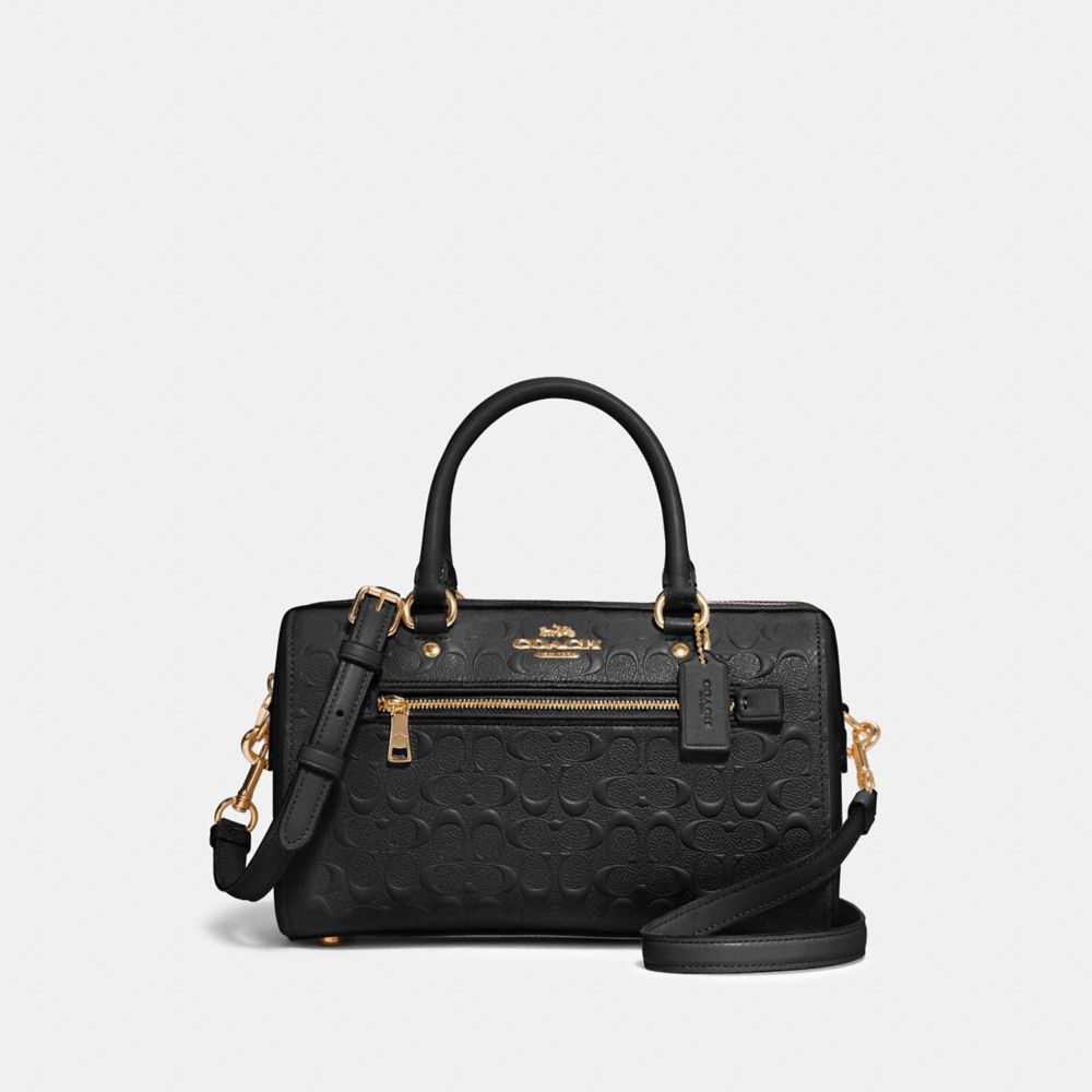 ROWAN SATCHEL IN SIGNATURE LEATHER - 91614 - IM/BLACK