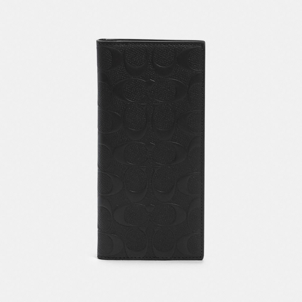 BREAST POCKET WALLET IN SIGNATURE LEATHER - QB/BLACK - COACH 91636