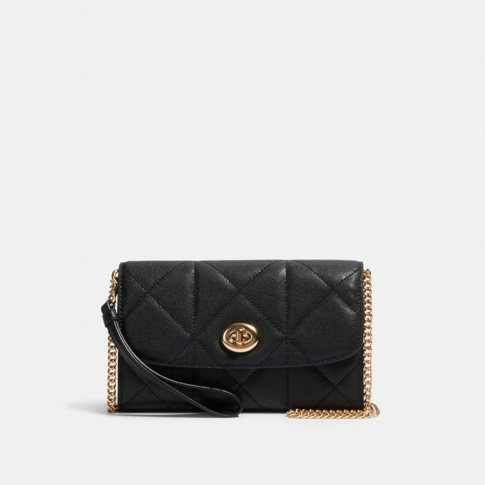 CHAIN CROSSBODY WITH QUILTING - IM/BLACK - COACH 91647