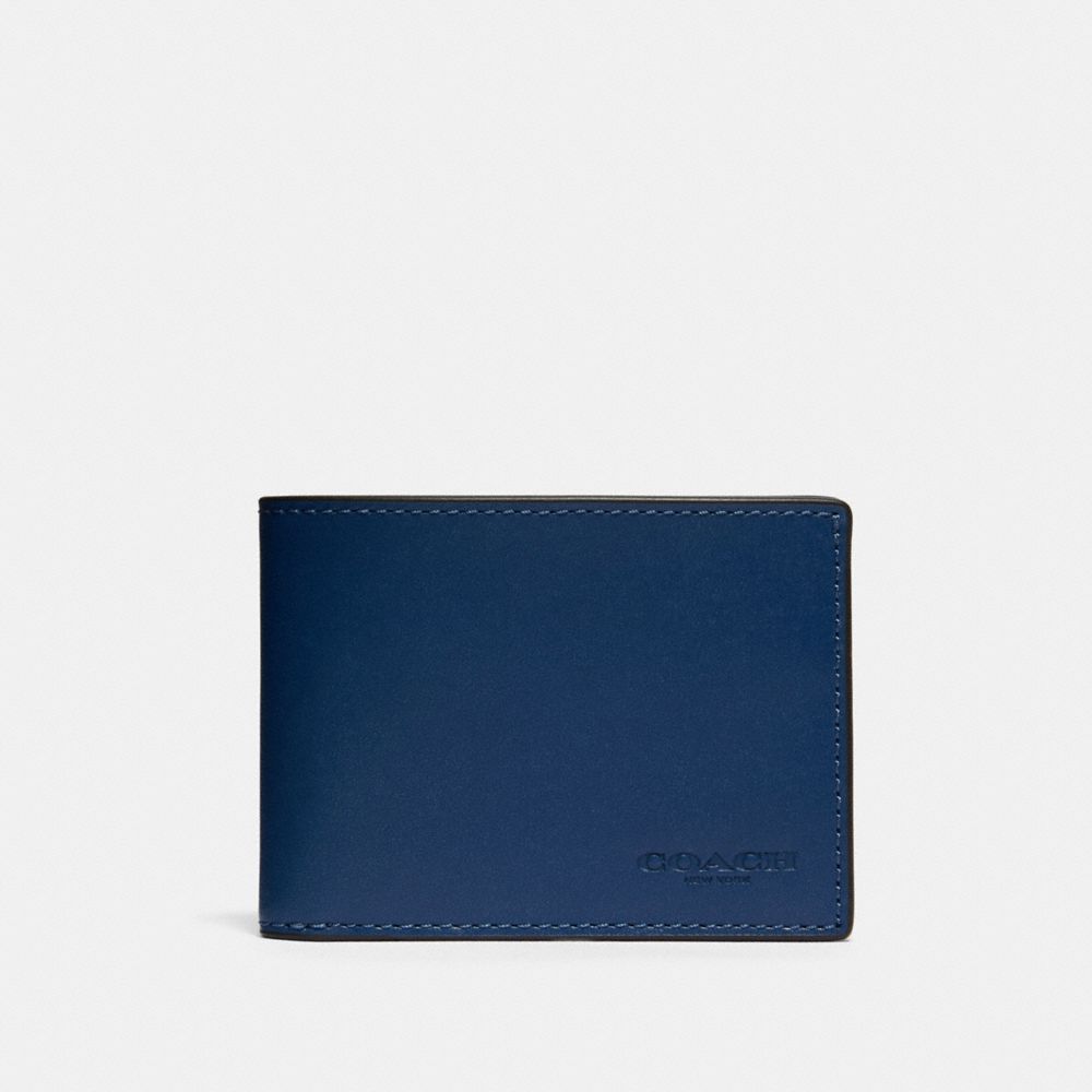 COACH 91656 Slim Billfold Wallet In Colorblock QB/BLUE MULTI