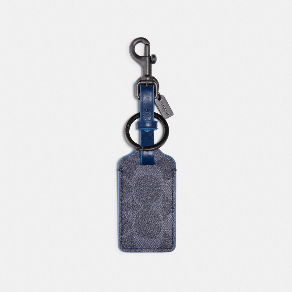 LUGGAGE TAG IN SIGNATURE CANVAS - QB/DENIM MULTI - COACH 91671