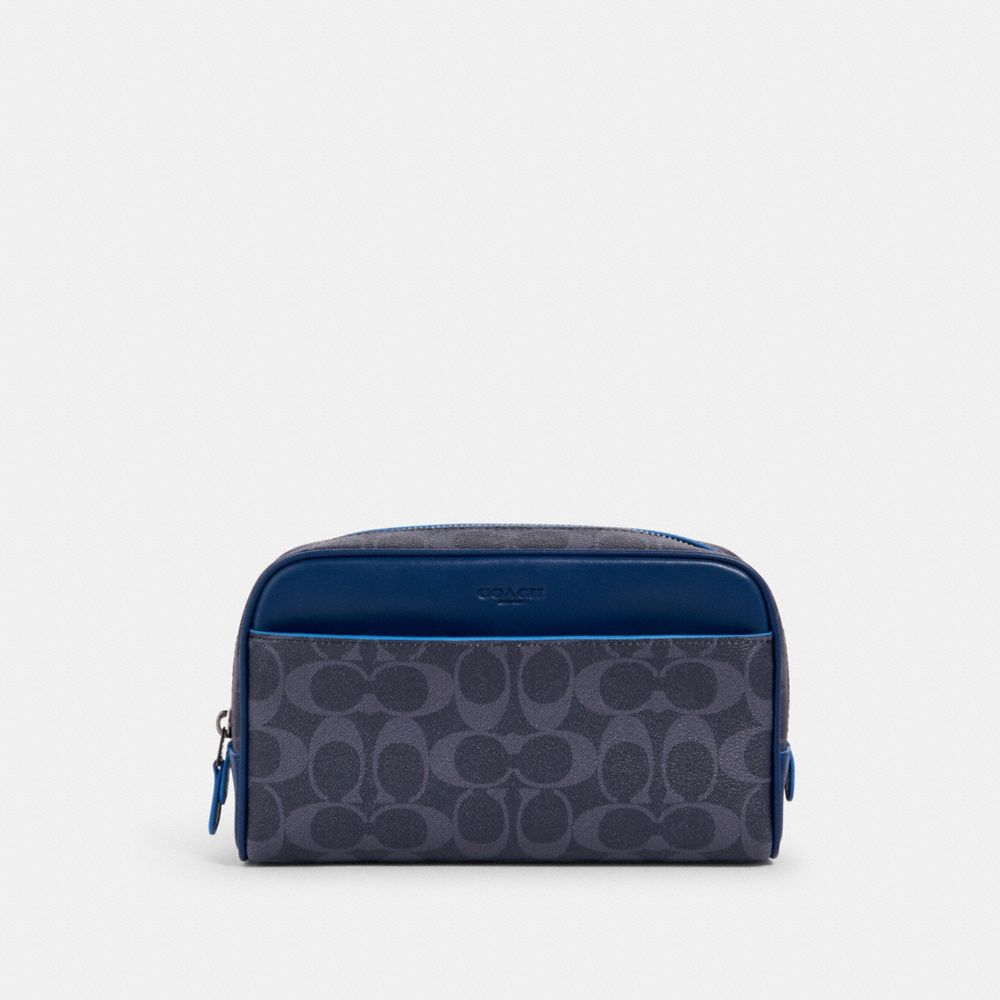 OVERNIGHT TRAVEL KIT IN SIGNATURE CANVAS - QB/DENIM MULTI - COACH 91676