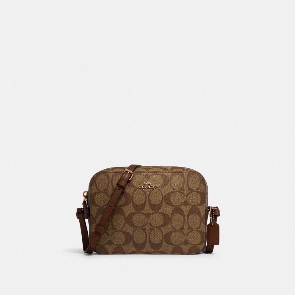 COACH 91677 MINI CAMERA BAG IN SIGNATURE CANVAS IM/KHAKI SADDLE 2