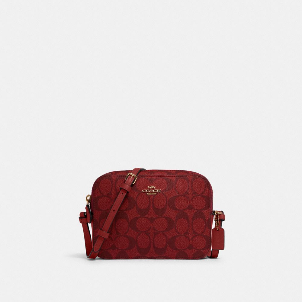 COACH 91677 Mini Camera Bag In Signature Canvas IM/1941 RED