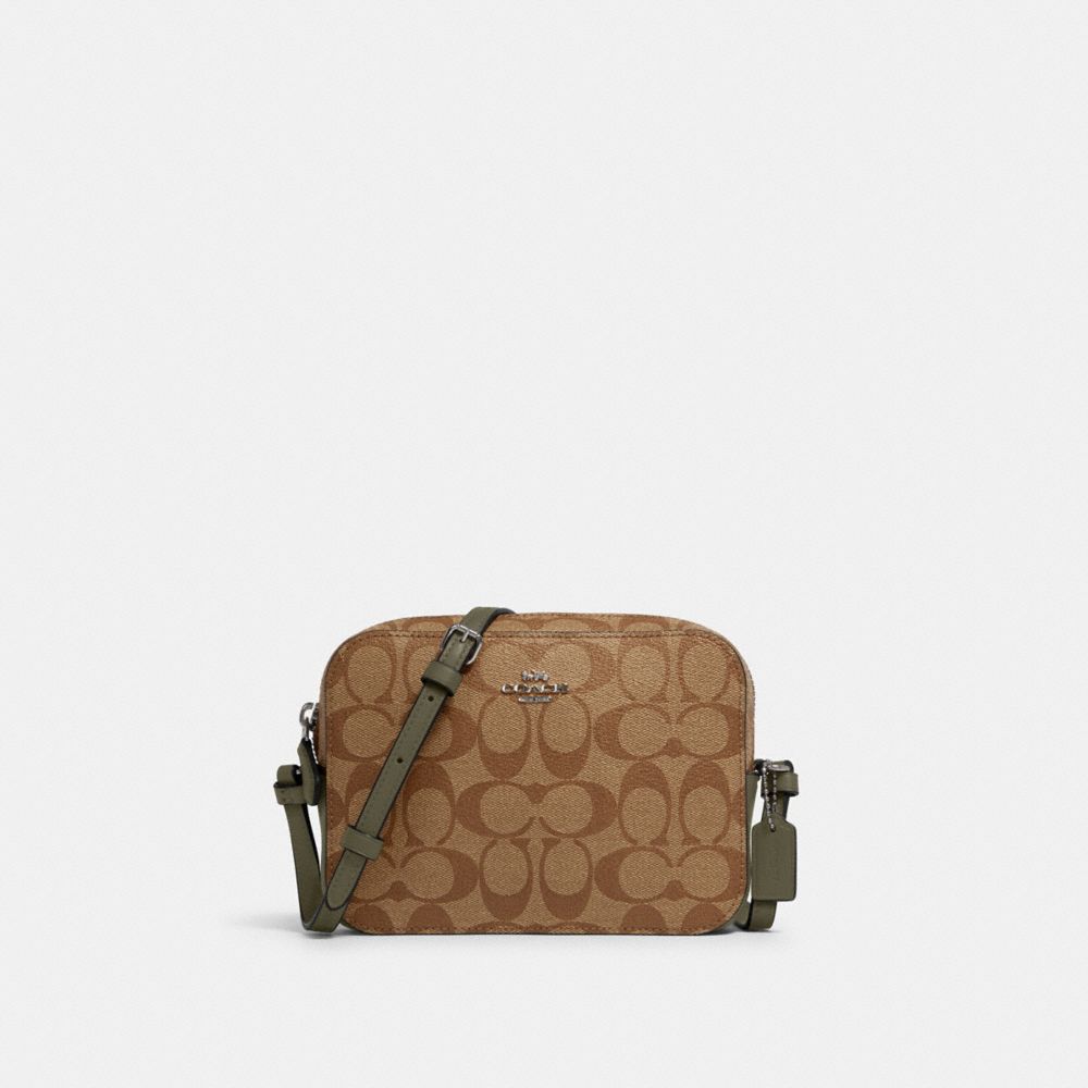 MINI CAMERA BAG IN SIGNATURE CANVAS - SV/KHAKI/SURPLUS - COACH 91677