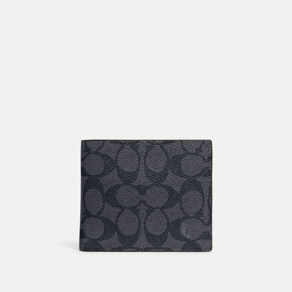 916 - 3 In 1 Wallet In Signature Canvas Charcoal/Black