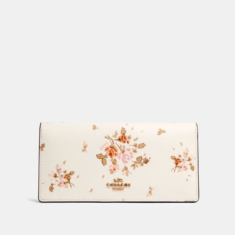 BIFOLD WALLET WITH ROSE BOUQUET PRINT - IM/CHALK MULTI - COACH 91746