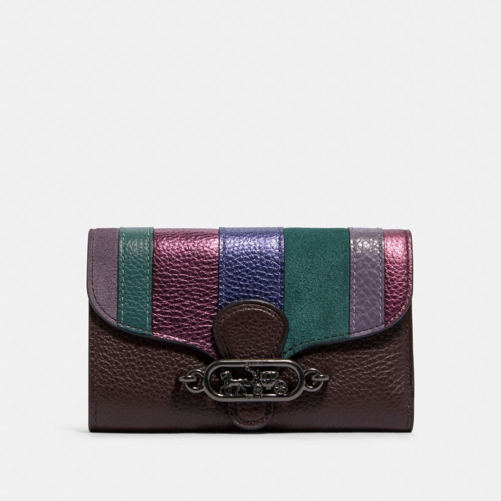 COACH 91749 JADE MEDIUM ENVELOPE WALLET WITH PIECING QB/OXBLOOD-MULTI