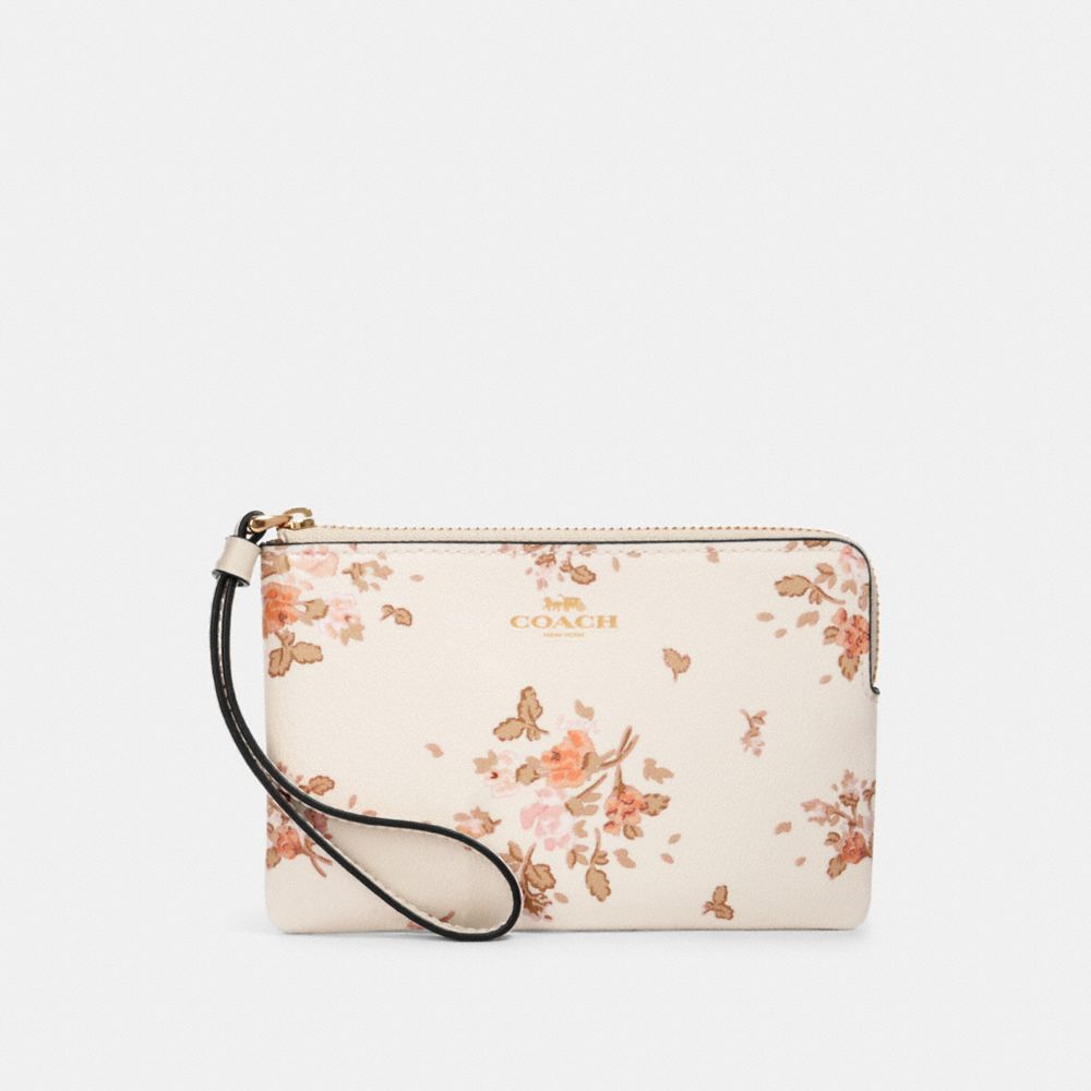 COACH 91781 - CORNER ZIP WRISTLET WITH ROSE BOUQUET PRINT IM/CHALK MULTI