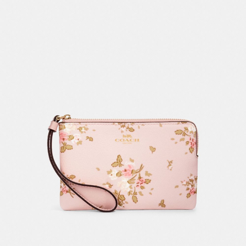 CORNER ZIP WRISTLET WITH ROSE BOUQUET PRINT - IM/BLOSSOM MULTI - COACH 91781