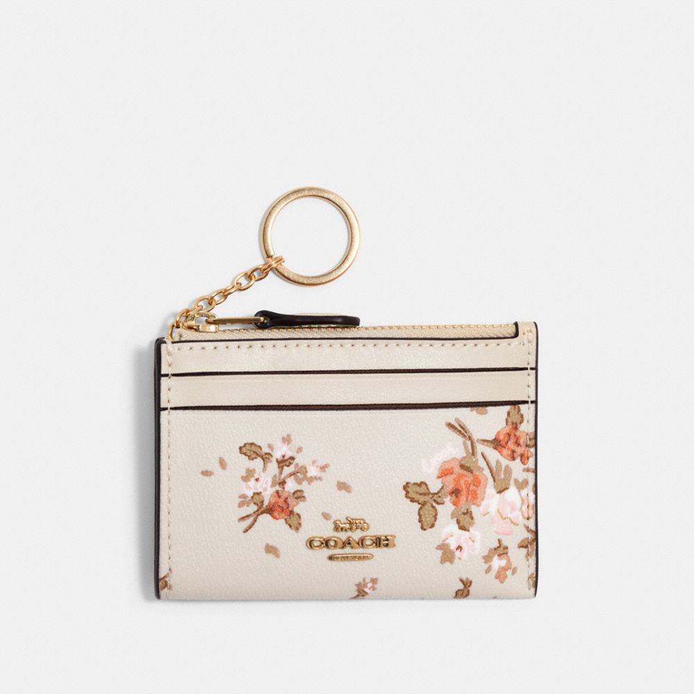 Coach Outlet Mini Skinny Id Case With Flamingo Print in White