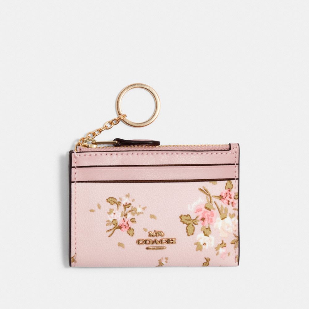 🌼Coach Mini Skinny Id Case In Signature Canvas With Wildflower Print  C8733🌼