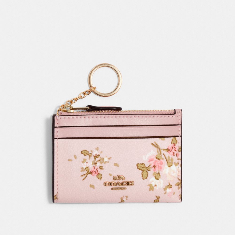 COACH MINI SKINNY ID CASE WITH ROSE BOUQUET PRINT - IM/BLOSSOM MULTI - 91788