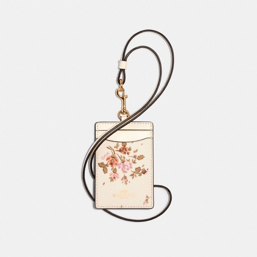 ID LANYARD WITH ROSE BOUQUET PRINT - IM/CHALK MULTI - COACH 91792