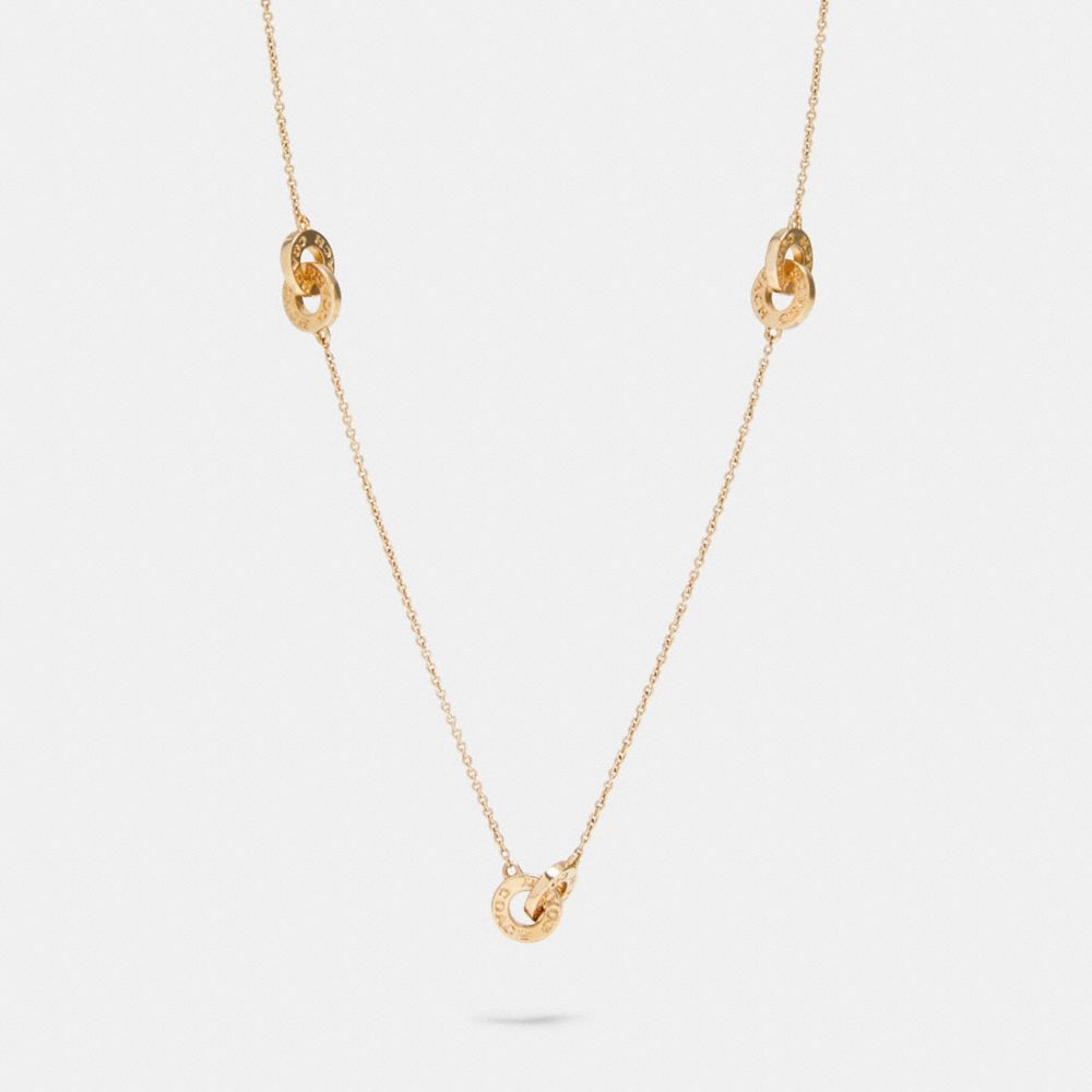 COACH 91803 Interlocking Open Circle Long Necklace GOLD