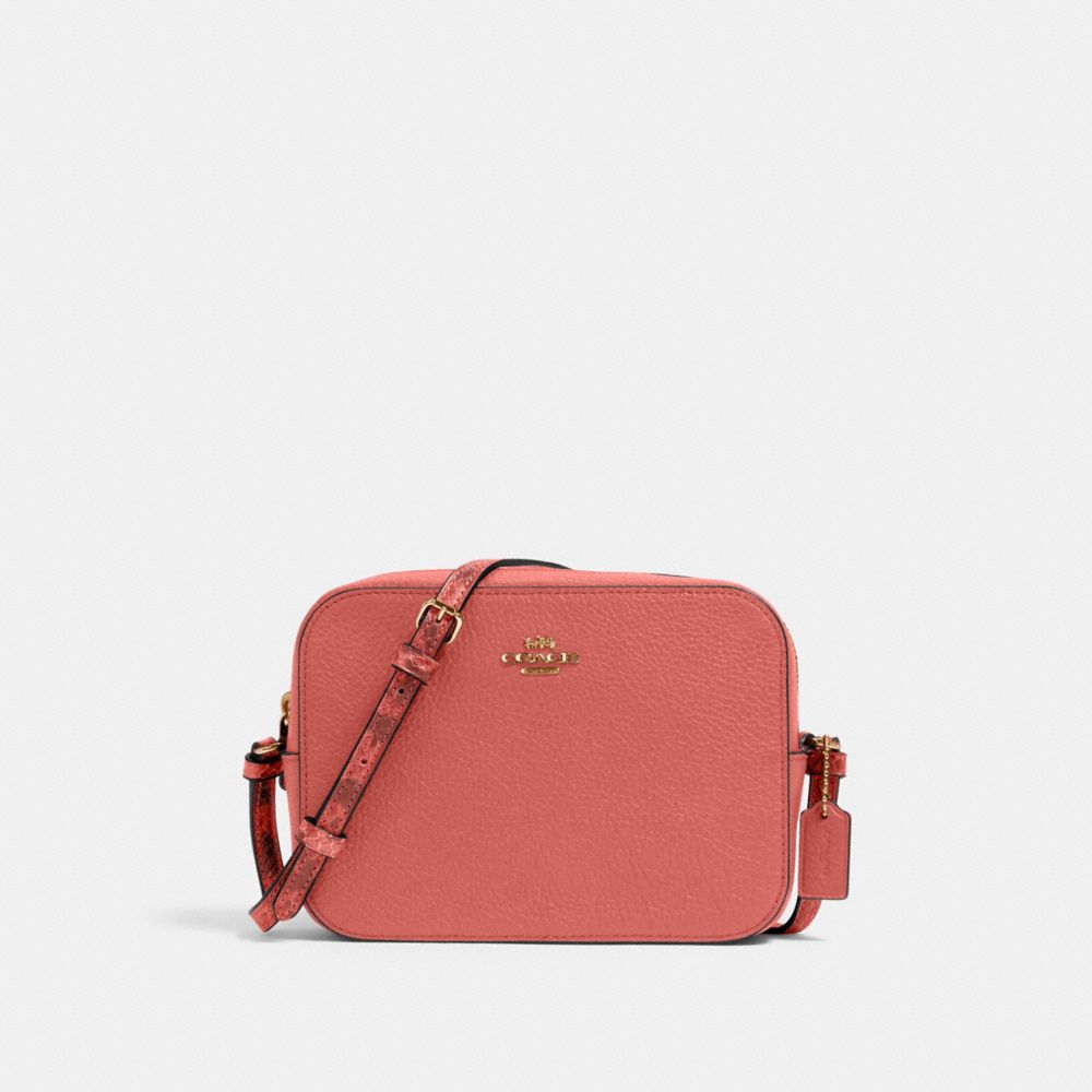 COACH 91903 MINI CAMERA BAG IM/BRIGHT-CORAL-WINE