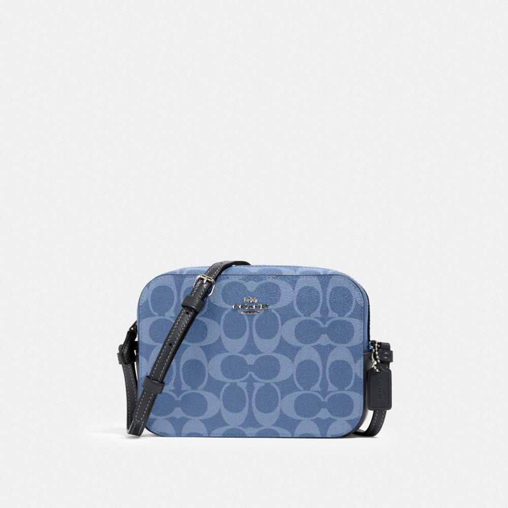 COACH MINI CAMERA BAG IN SIGNATURE CANVAS - SV/LIGHT DENIM - 91904