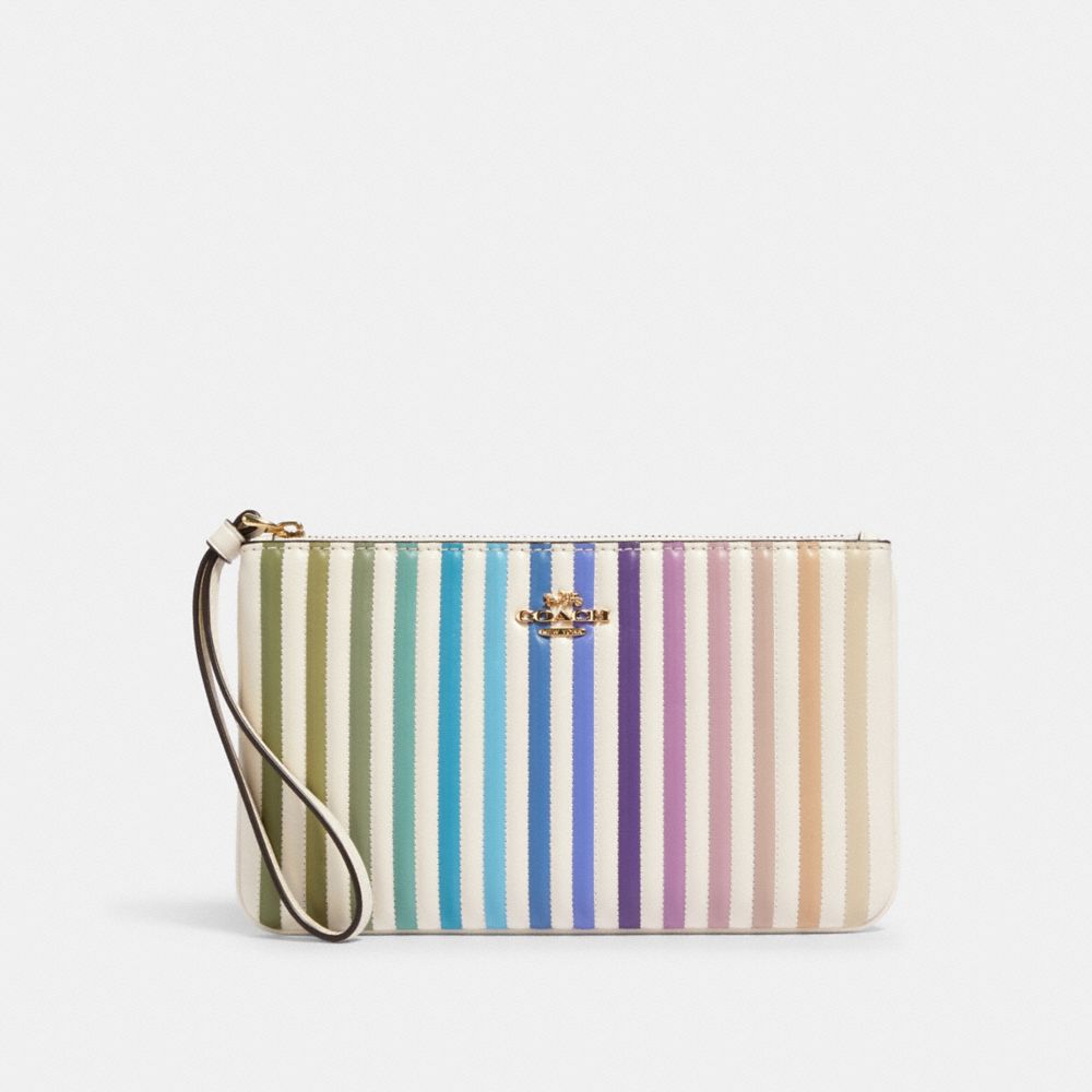 COACH LARGE WRISTLET WITH OMBRE QUILTING - IM/CHALK MULTI - 92283
